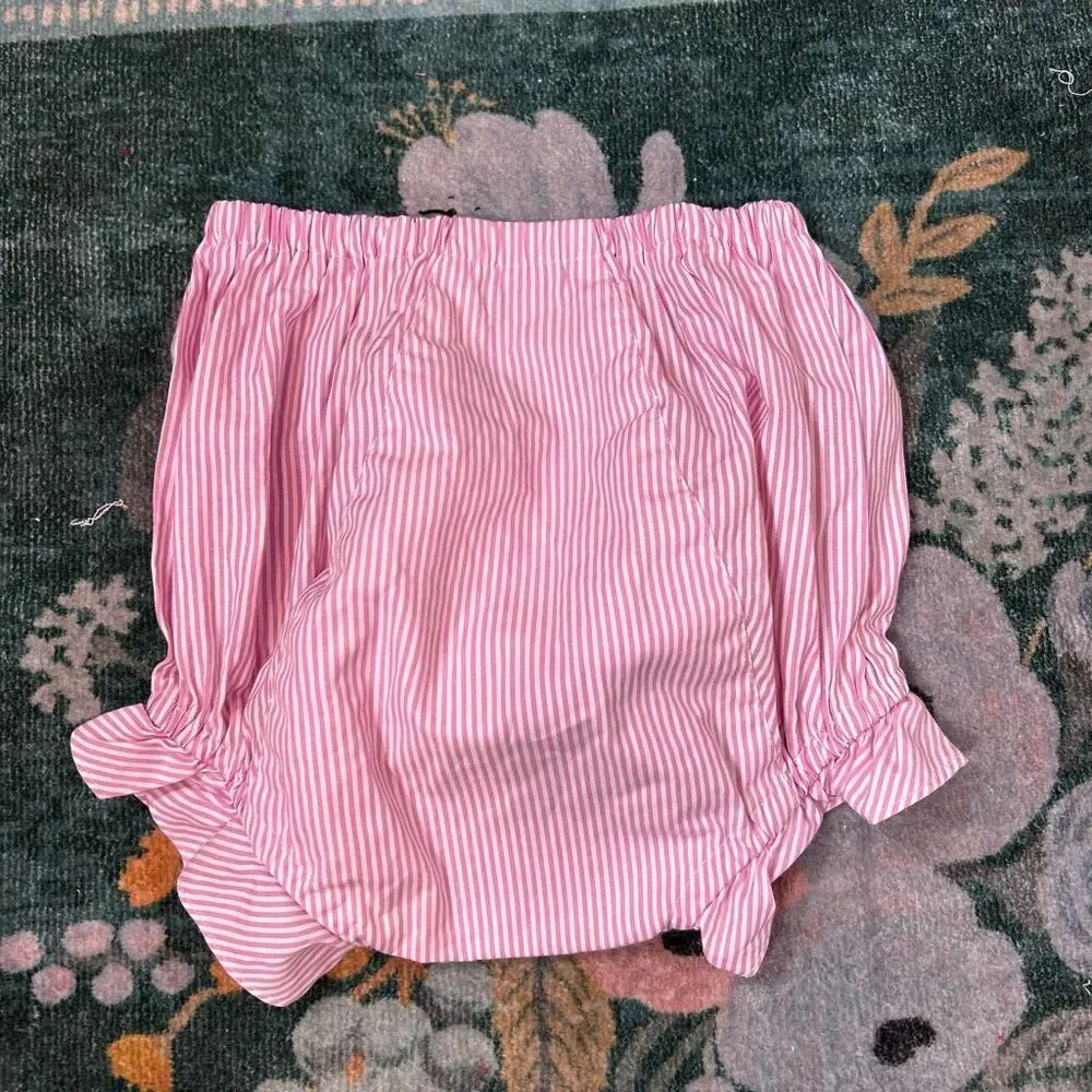 Mi Golondrina Bloomers Bottom Baby 3 Pink White Striped Ruffle Girls Shorts 3t
